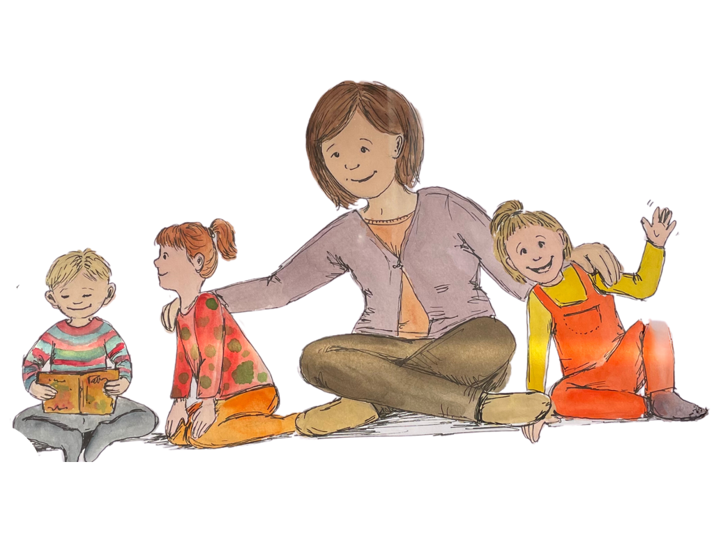 Jeanine Peters in einem bei der Kindertagespflege mit 3 Kindern