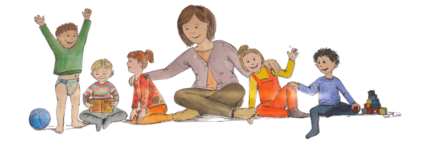 Jeanine Peters in einem bei der Kindertagespflege mit 5 Kindern